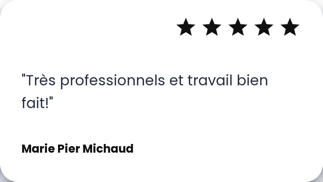 Avis 5 étoiles de Marie Pier Michaud